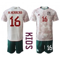 Dječji Nogometni Dres Meksiko Hector Herrera #16 Gostujuci SP 2022 Kratak Rukav (+ Kratke hlače)
